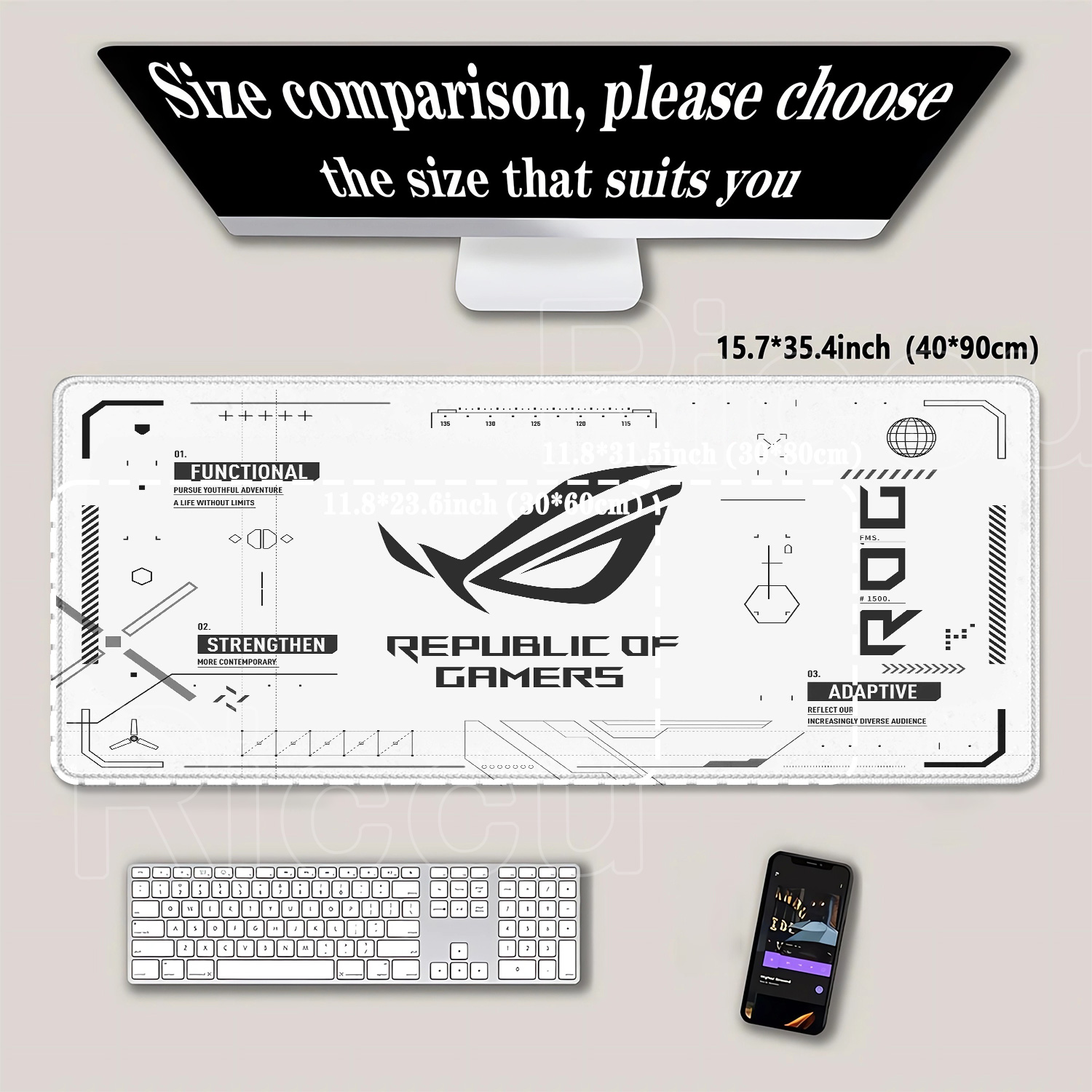R-ROG Büyük Oyun Mouse Pad'i A - Esports Gaming Table incelemesi ve fiyatı