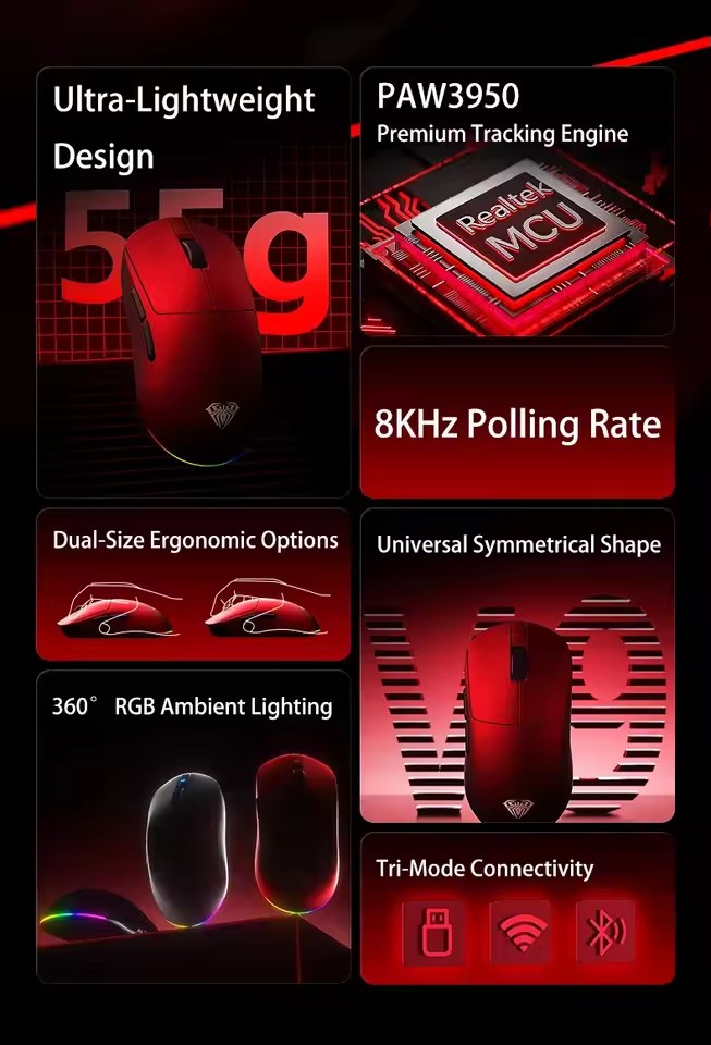 AULA V9 Ultra Kablosuz Mouse Ü - Esports Gaming Mouse Wireless incelemesi ve fiyatı
