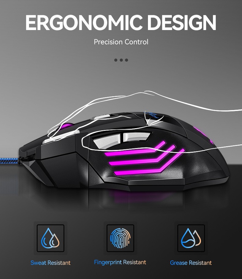 Kablolu Oyuncu Mouse'u 7 Tuşlu - Esports Gaming Design incelemesi ve fiyatı